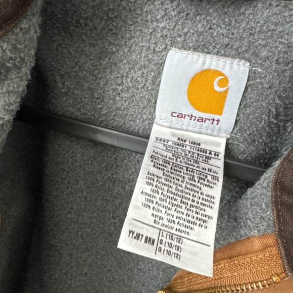 VINTAGE 1990s Carhartt Detroit Collared Fleece Line Jacket J97 Boys' 10 RARE - Picture 3 of 3